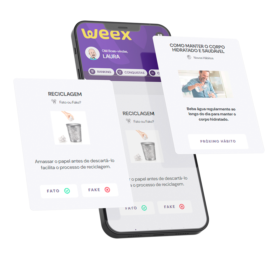Mockup da plataforma Weex