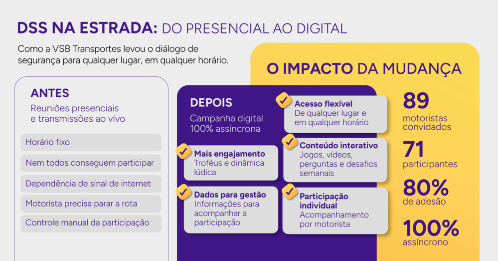 Infográfico com dados e resultados da campanha de DDS na estrada.