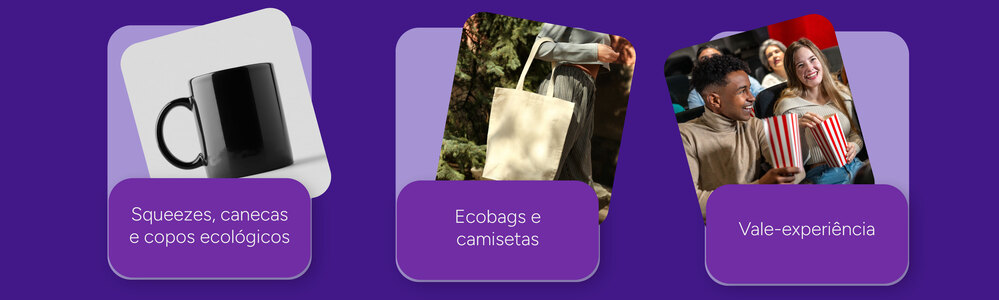 Imagens de produtos que podem ser utilizados como brindes para SIPAT.