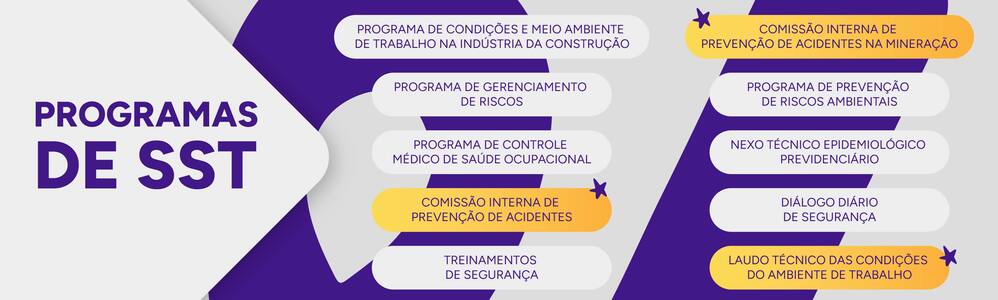 Infográfico nomeando dos programas de SST.