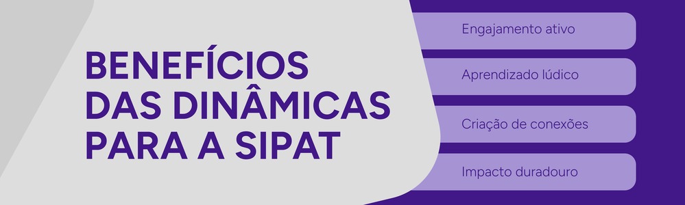 Infográfico sobre os benefícios das dinâmicas para SIPAT.