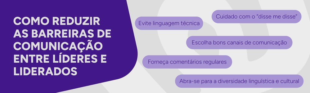 Infográfico com frases que servem para reduzir barreiras de comunicação entre líderes e liderados.