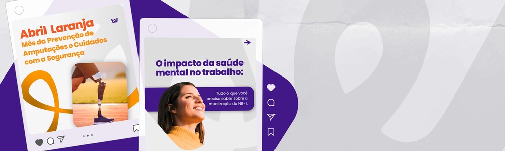 Imagens de dois banners com temas de ideias de campanhas corporativas.