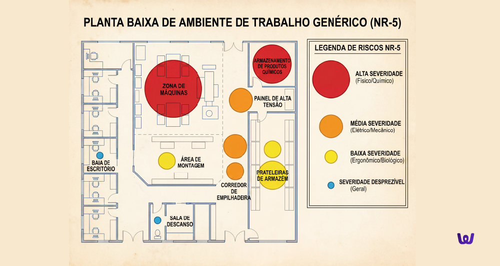 Modelo visual do mapa de risco