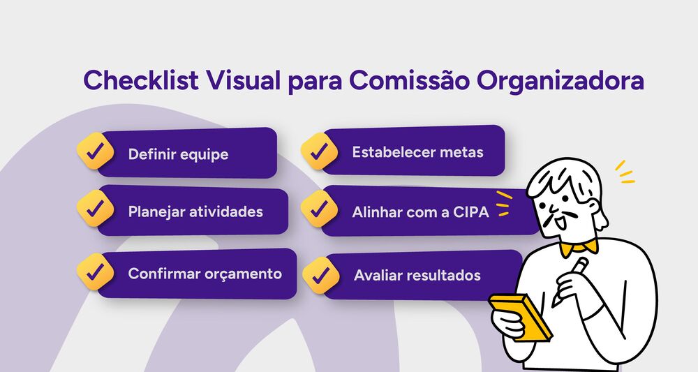 Checklist visual para a comissão organizadora não cometer erros na SIPAT.