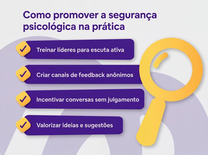 Checklist visual: “Como promover segurança psicológica na prática”