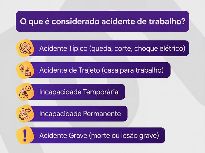 Infográfico: “O que é considerado acidente de trabalho?”