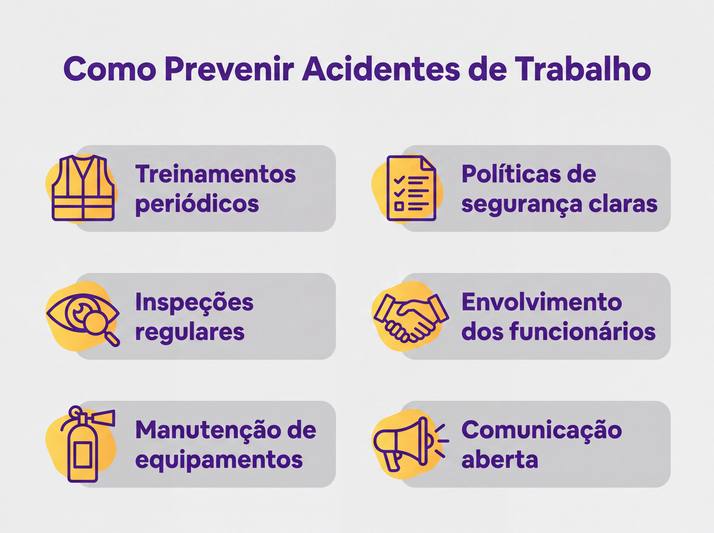 Gráfico ou ilustração: “Como prevenir acidentes no trabalho”