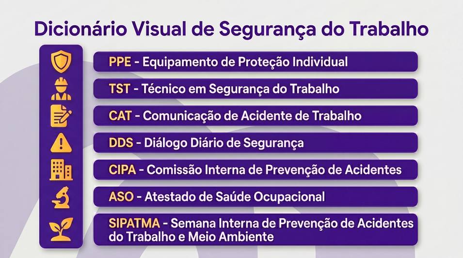 Infográfico em ordem alfabética: “Dicionário Visual da Segurança do Trabalho”