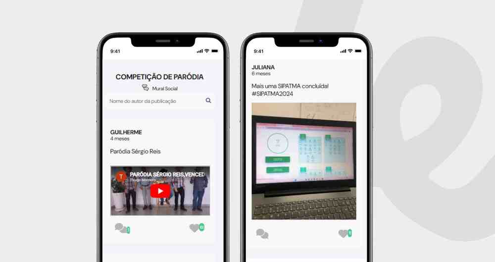 Imagem do mural social da Weex no celular.