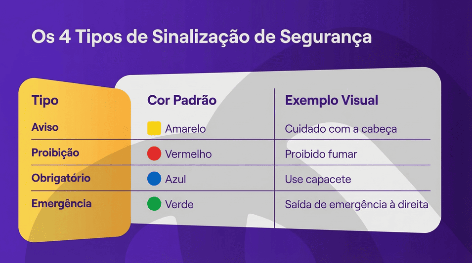 Infográfico: Os 4 tipos de sinalização de segurança
