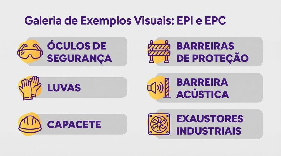 Galeria de exemplos visuais: EPI e EPC