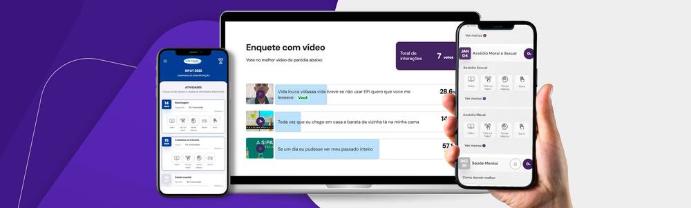 Imagens de dispositivos móveis mostrando telas da plataforma da Weex.