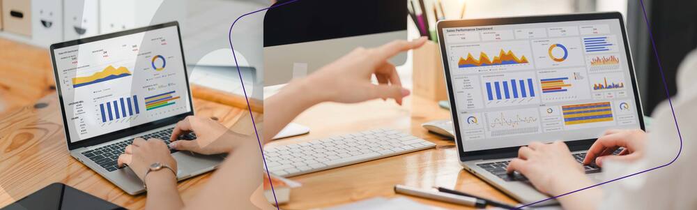 Imagem de computador com análise de resultados.