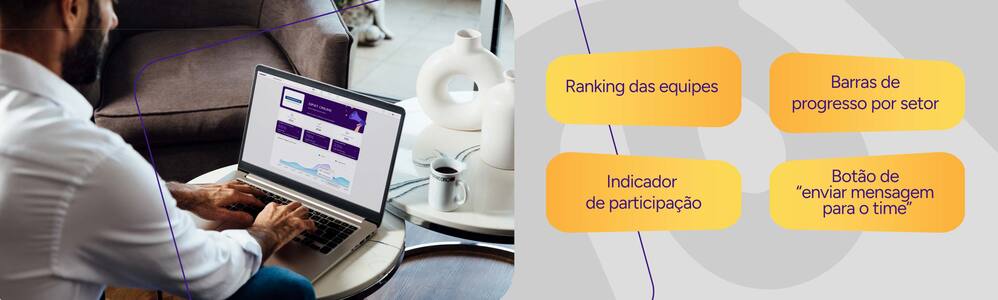 Imagem de um líder acessando a plataforma da Weex.