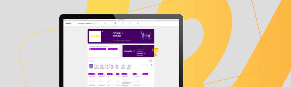 Imagem do dashboard da plataforma em um desktop.