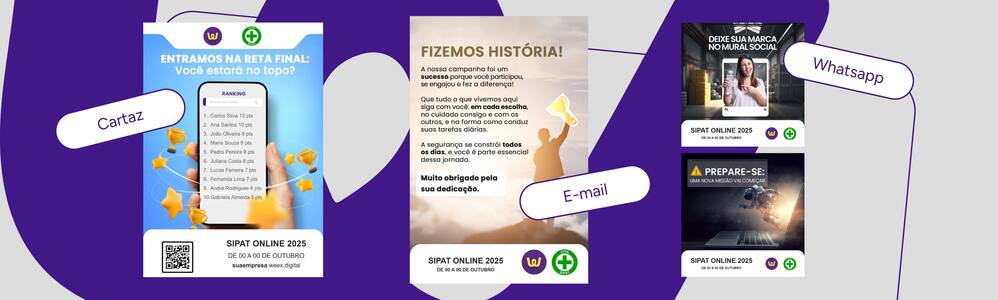 Exemplos da materias de comunicação personalizados.