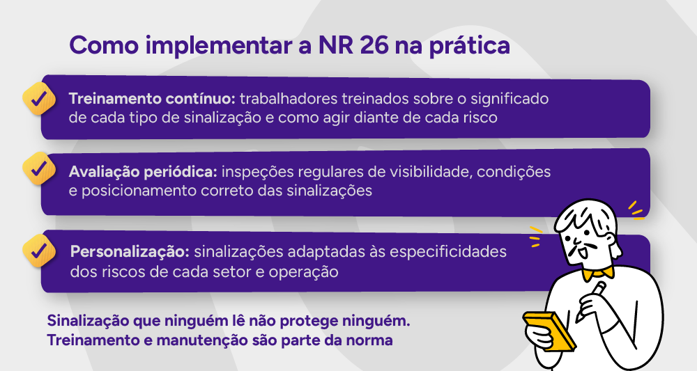 Checklist visual: Como implementar a NR 26 na prática