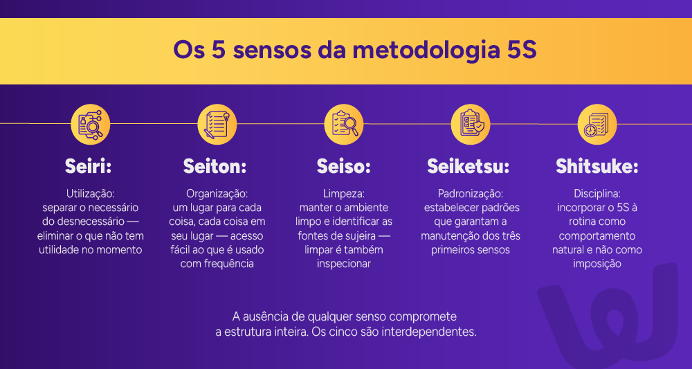 Infográfico: Os 5 sensos da metodologia 5S