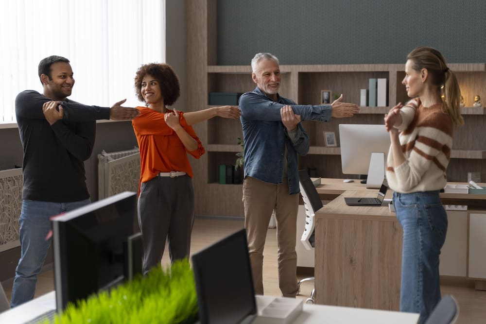 exercícios de ginástica laboral para maio amarelo