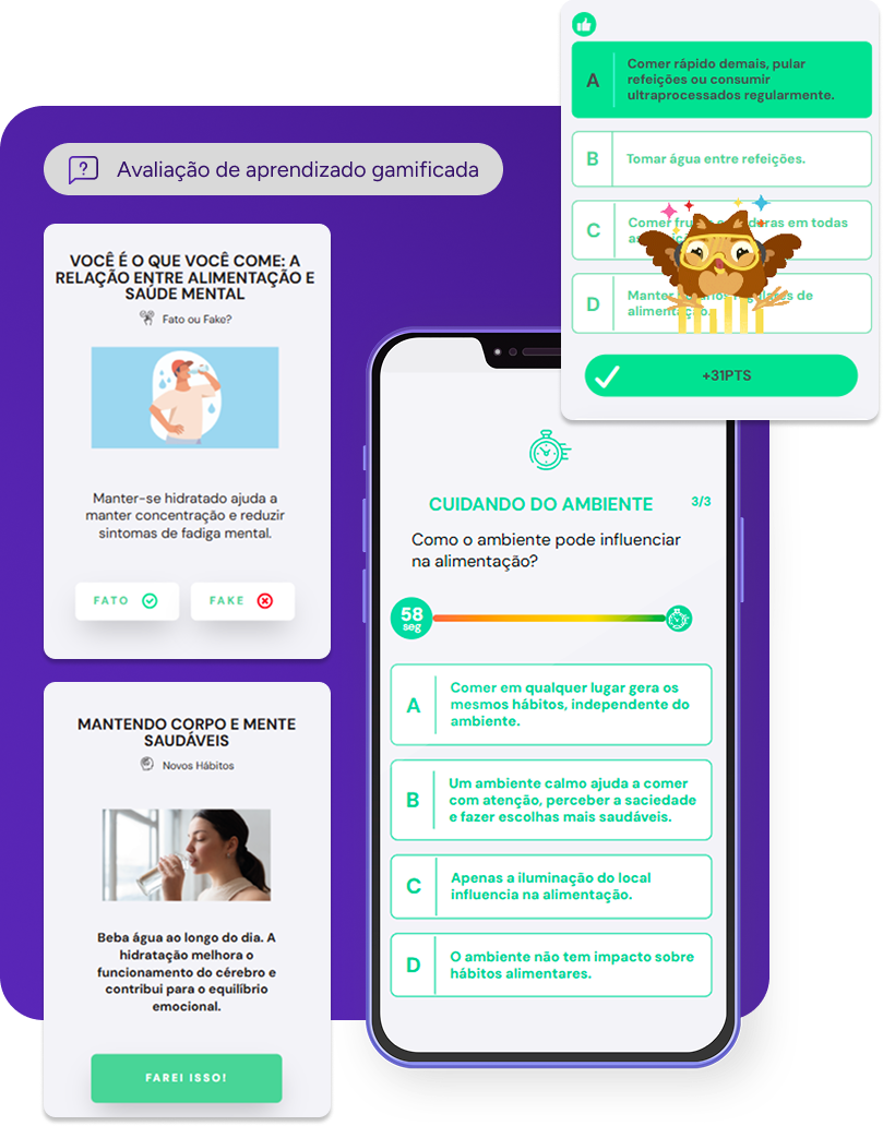 Avaliação de aprendizado gamificada